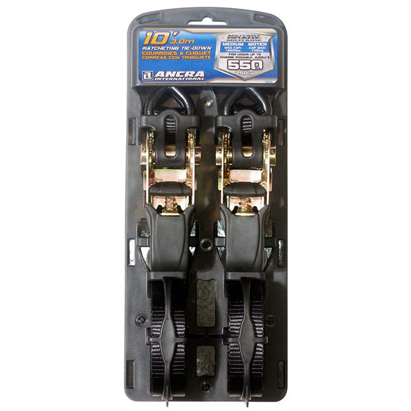 S-Hook Ratchet Tie-Down Strap 2 Pack