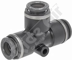 KV2T11-07 - Reducing Tee Union  3/8" x 3/8" x 1/4"  - Composite DOT Push-To-Connect Air Brake Fittings