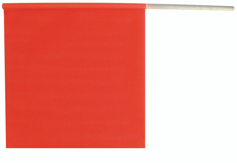 18" x 18" Flourescent Orange Safety Flag w/Dowel