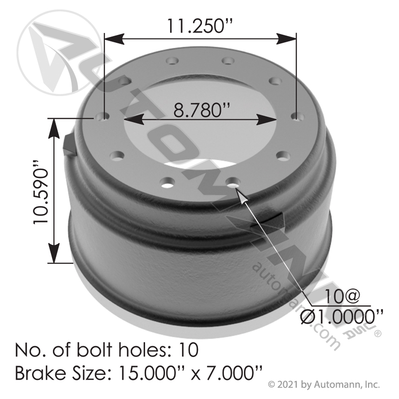 Brake Drum 15.000in X 7.000in