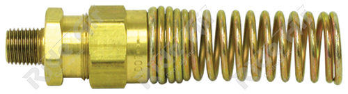 1493-8C - Male Connector 1/2" Tube x 1/2" NPT with Spring  - Brass DOT Reusable Air Brake Fittings